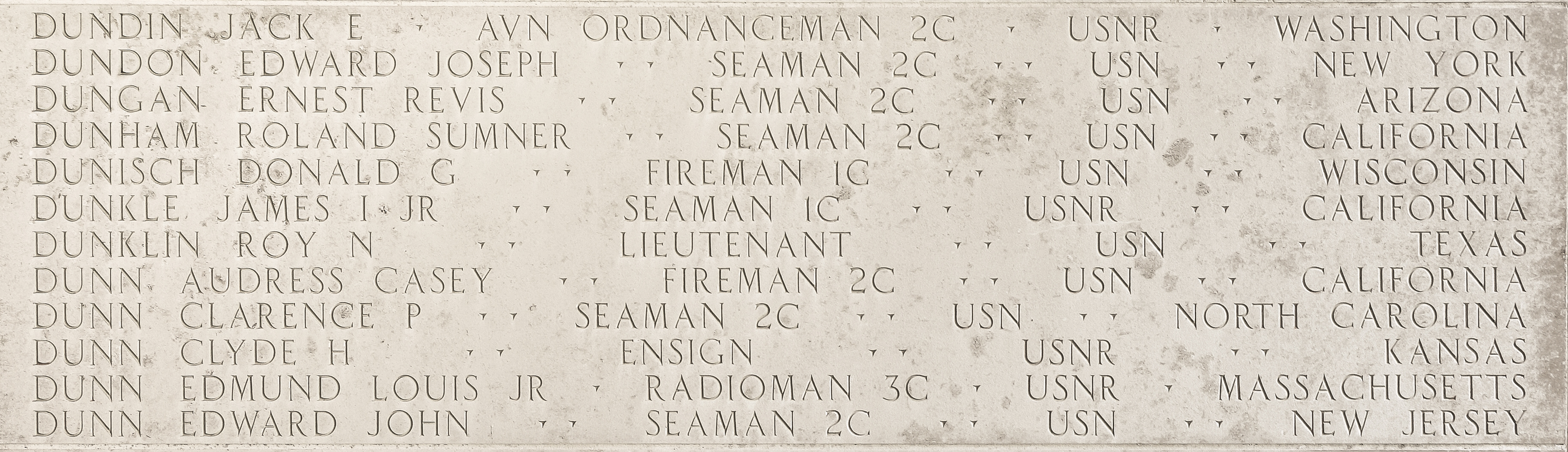 Donald G. Dunisch, Fireman First Class